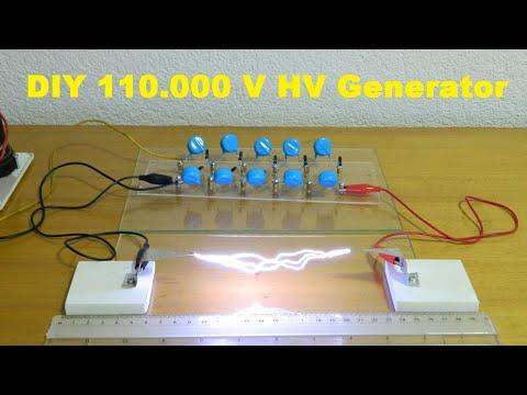 DIY Flyback trafo Cockroft-Walton voltage multiplier (110.000 Volts)
