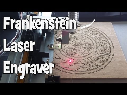 DIY Frankenstein Laser Engraver in action (Timelapse) - Celtic design engraving