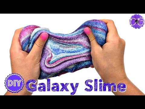 DIY GALAXY SLIME!!  NO BORAX, LIQUID STARCH OR DETERGENT!