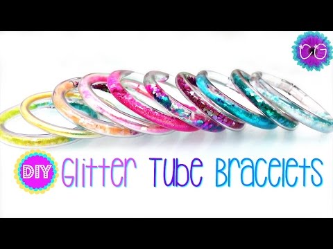 DIY GLITTER TUBE BRACELETS!  SO FUN AND PRETTY!