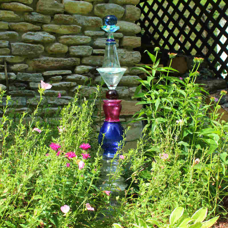 DIY Glass Garden Totem constructed with Glass Vases and Wine Glasses 800sq.jpg