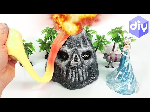 DIY HOW TO MAKE SKULL MOUNTAIN SLIME !! With Frozen Elsa