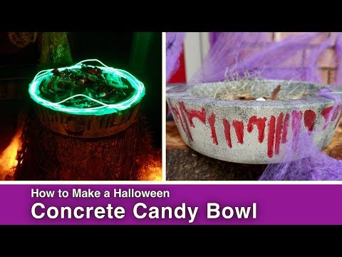 DIY Halloween Concrete Candy Bowl