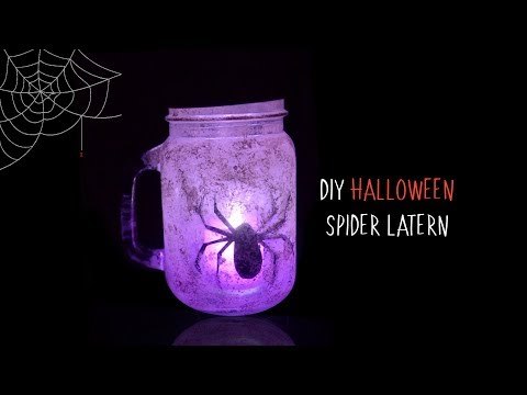 DIY Halloween Spider Lantern | Easy Halloween Decor Ideas