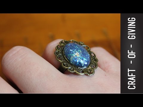 DIY Hot Glue Faux Opal Ring | Craft of Giving