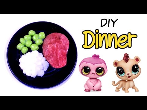 DIY How to Make Doll Dinner - DIY LPS Crafts &amp;amp; DIY Miniature Dollhouse Stuff