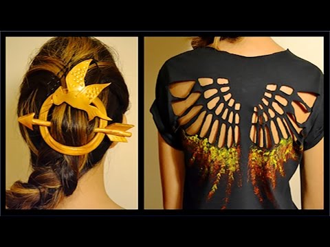 DIY Hunger Games Shirt &amp;amp; Hair Pin- Mockingjay