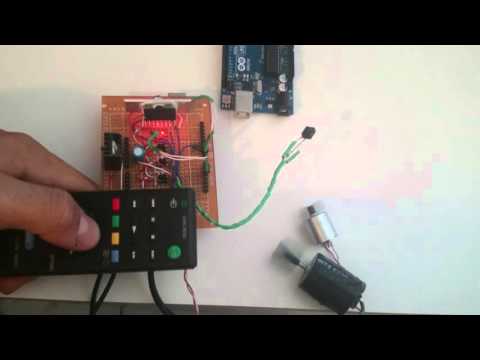 DIY IR controlled Arduino Motor Shield .