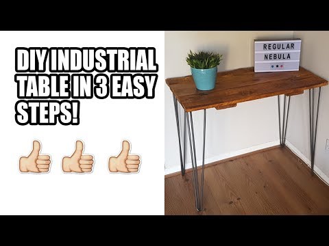 DIY Industrial table with hairpin legs