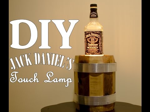 DIY Jack Daniel's Bottle Touch Lamp with Whiskey Barrel #Edison Bulb #Pallets