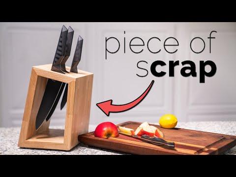 DIY KNIFE BLOCK From Scraps || How To Build - Woodworking