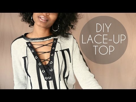 DIY LACE-UP TOP (NO-SEW)