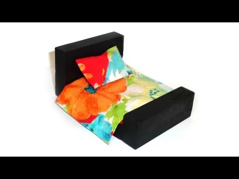 DIY LPS Bed - How to Make DIY LPS Furniture Crafts &amp;amp; Doll Crafts