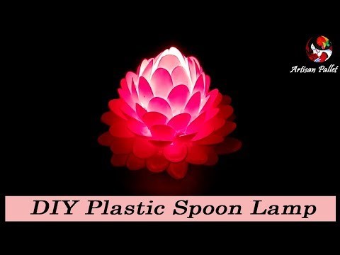 DIY Lampshade Plastic Spoon Craft Home Decoration Idea