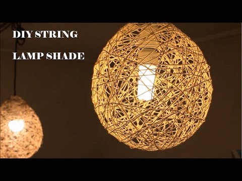 DIY Lampshade with yarn or cotton thread