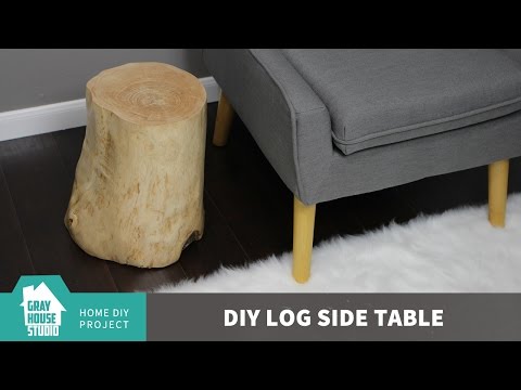 DIY Log Side Table