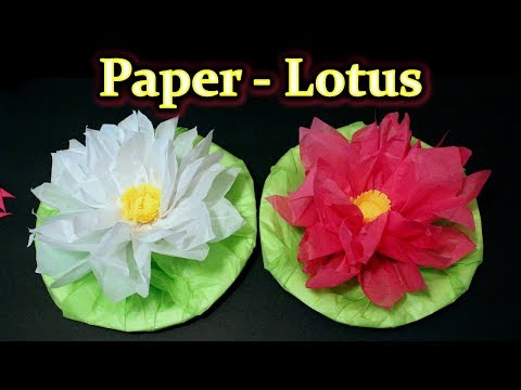 DIY Lotus with Tissue Paper and Crepe Streamer