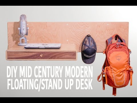 DIY Mid Century Modern Standing / Floating Desk | Woodworking How To