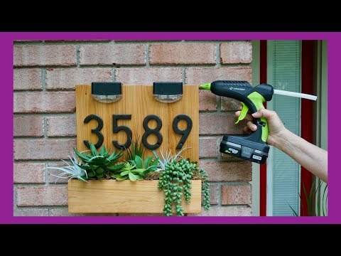 DIY Modern House Address Sign using Hot Glue