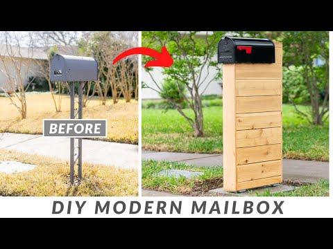 DIY Modern Wood Mailbox With Concrete Slab | How to Build (with plans!)