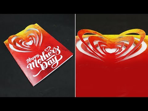 DIY Mother's Day Pop up Heart Card Idea