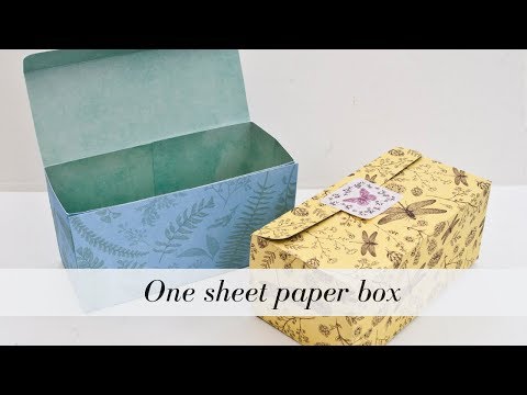 DIY One sheet paper box / gift box tutorial