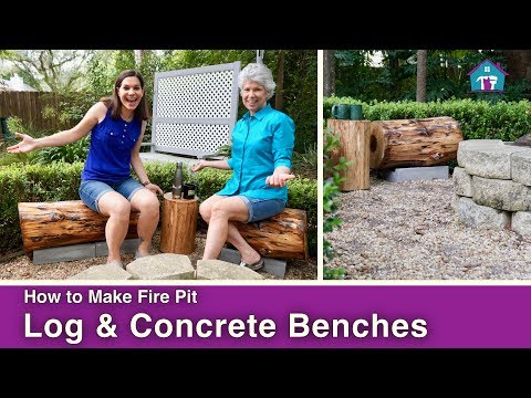 DIY Outdoor Fire Pit Log Benches