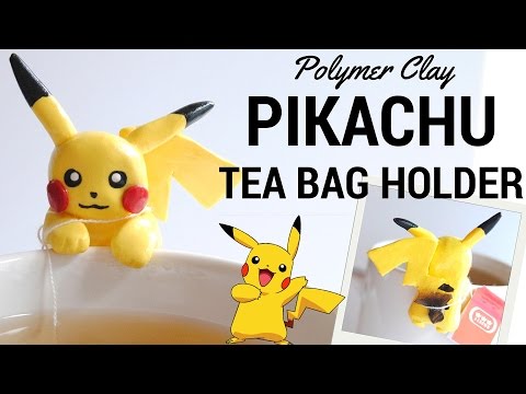 DIY PIKACHU Tea bag holder POLYMER CLAY tutorial/POKEMON GO inspired