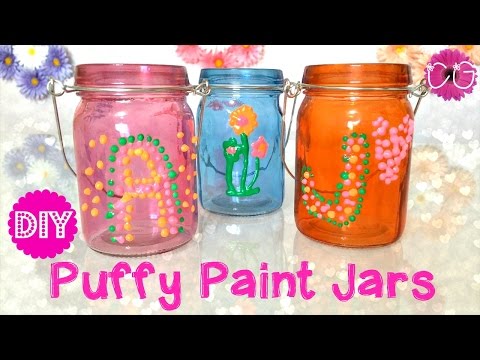 DIY PUFFY PAINT JARS!  FUN ROOM DECOR!