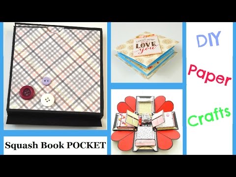 DIY Paper Crafts  - Squash book Pocket for Exploding Box - Step by step tutorial