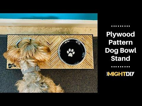 DIY Plywood Pattern Dog Bowl Stand