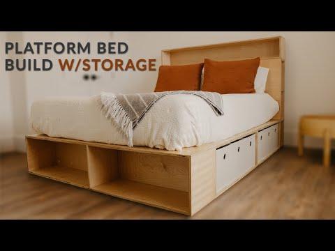 DIY Plywood Platform Bed with Storage! | Woodworking Project