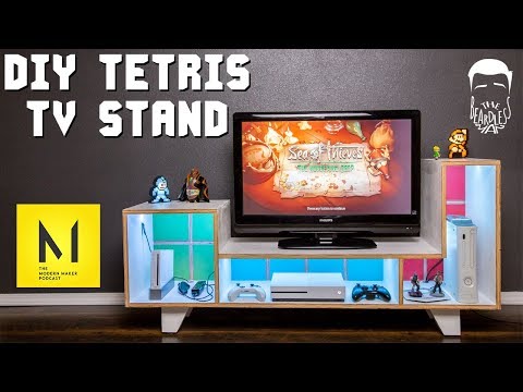 DIY Plywood Tetris TV stand