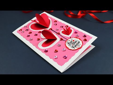 DIY Pop Up Hearts Valentine's Day Card