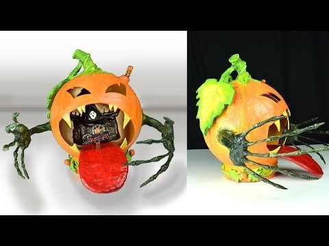 DIY Pumpkin using Balloon &amp;amp; Fairy House Using Coke Plastic Bottle | Paper Clay Tutorial