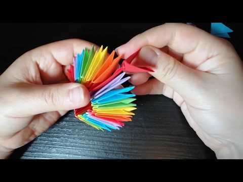 DIY Rainbow 3D Origami Pencil Holder - Assembly