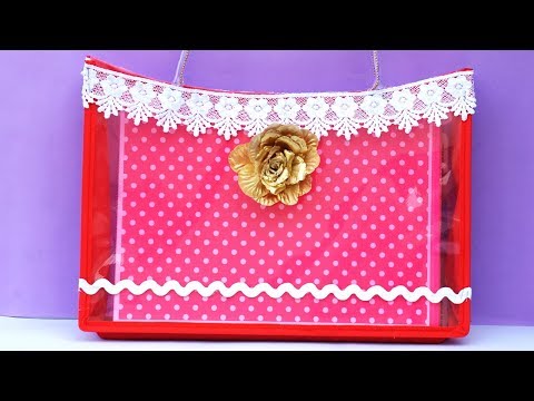 DIY Recycled Tote Bag Tutorial from Plastic Bag | Best Out of Waste Craft | Purse Making at Home