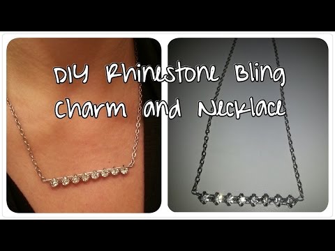 DIY Rhinestone Bling Charm and Necklace