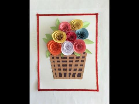 DIY Rolled Paper Rose home decor|| Easy Flower craft