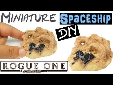 DIY STAR WARS CRASHED TIE FIGHTER - Miniature polymer clay tutorial Rogue One  battlefront  craft