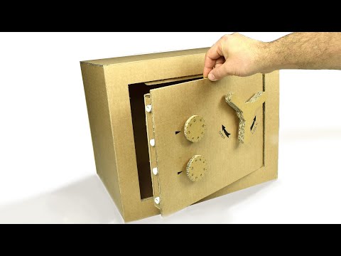 DIY Safe Box with Combination Lock from Cardboard.