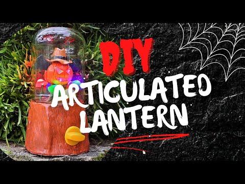 DIY Scary Halloween Pumpkin Night Lamp With Articulating Wings....!