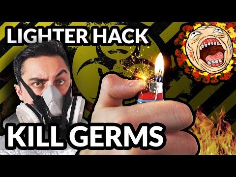 DIY Self Sterilizing Button Pusher - Lighter Mod Hack - Kills Coronavirus COVID-19