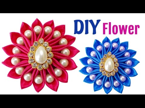 DIY Sewing Project : How to Make an Easy DIY Satin Ribbon Flower | Wedding Hair Accessories