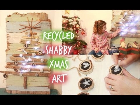 DIY Shabby Recycled Christmas Art