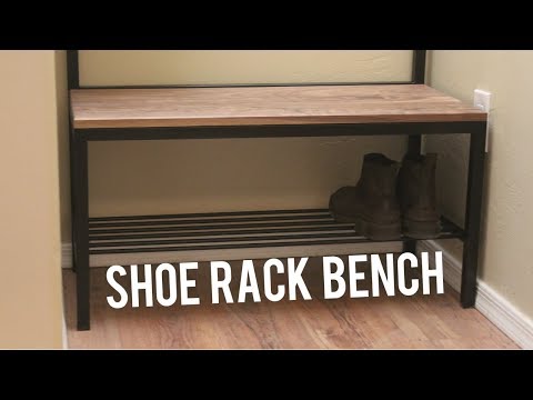 DIY Shoe Storage Bench + Coat Rack // Woodworking &amp;amp; Welding