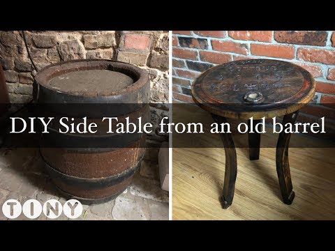 DIY Side Table from an old barrel