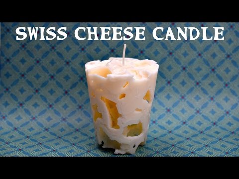 DIY Swiss Cheese Candle // Make an easy melt and pour candle gift // DIY Candle Making