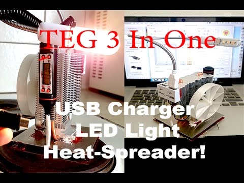 DIY TEG 3 In One: USB Charger, LED Light And Heat-Spreader!