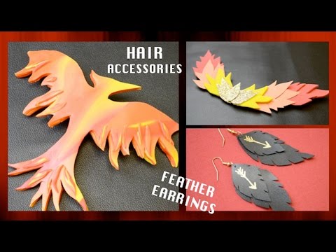 DIY The Hunger Games Accessories [Hair Clips &amp;amp; Feather Earrings]